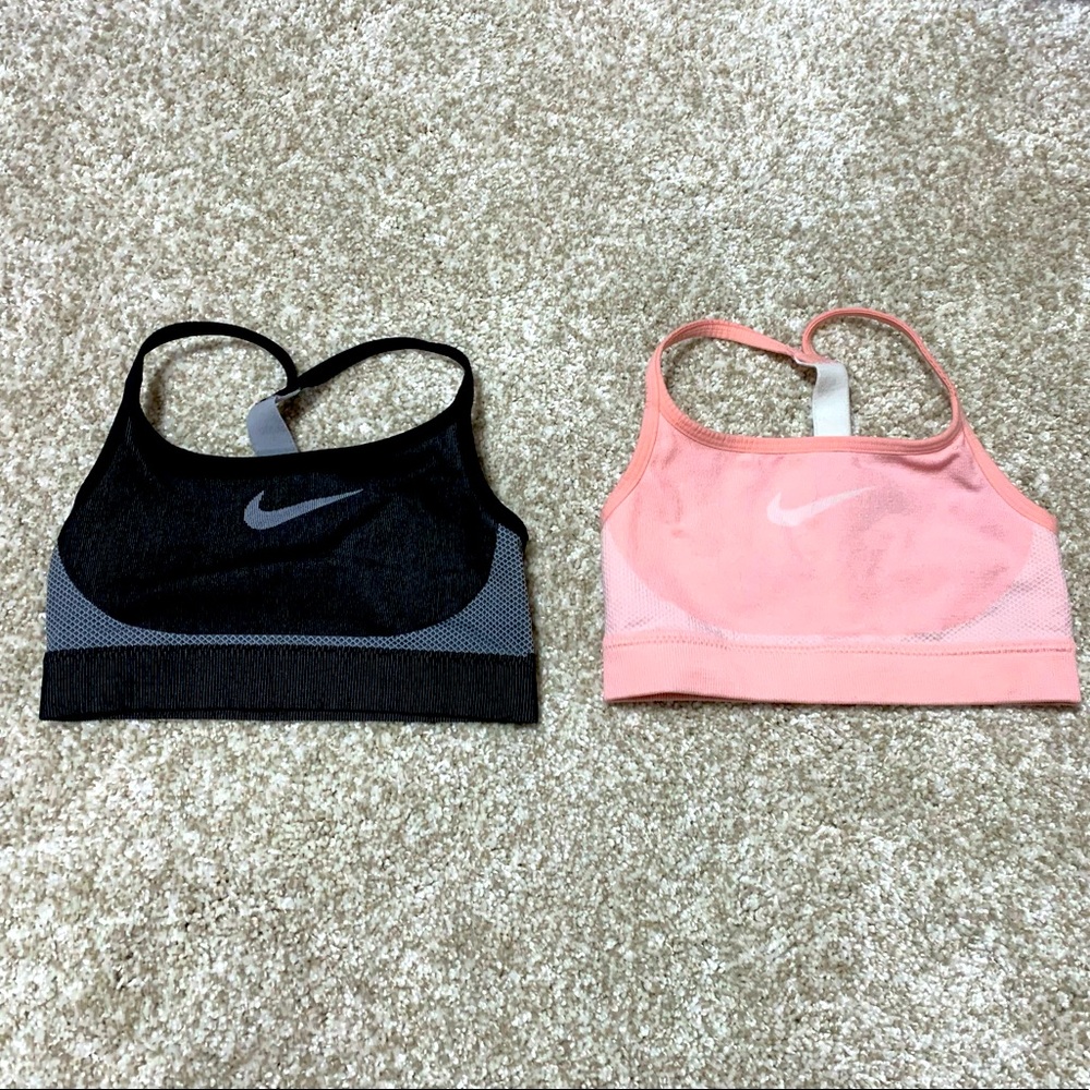 Two Nike girls sports bras, size XS